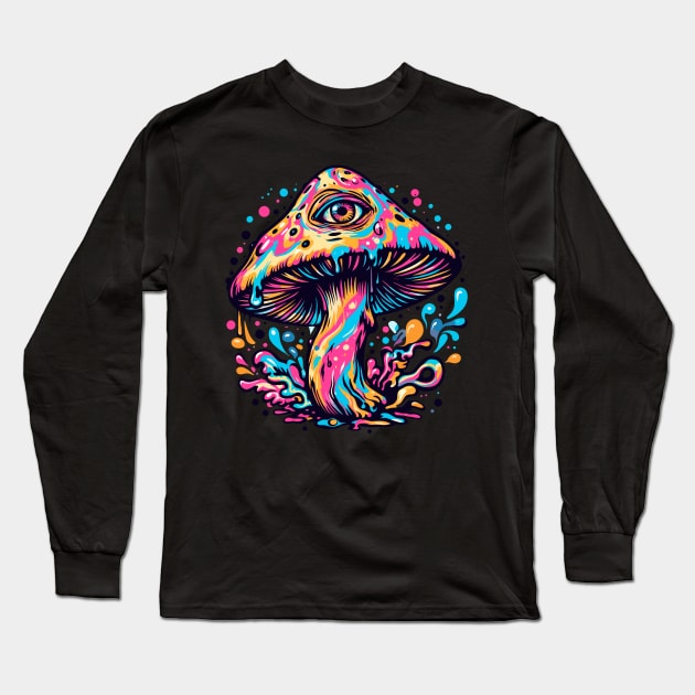 Psychedelic trip magical Mushroom Long Sleeve T-Shirt by TomFrontierArt